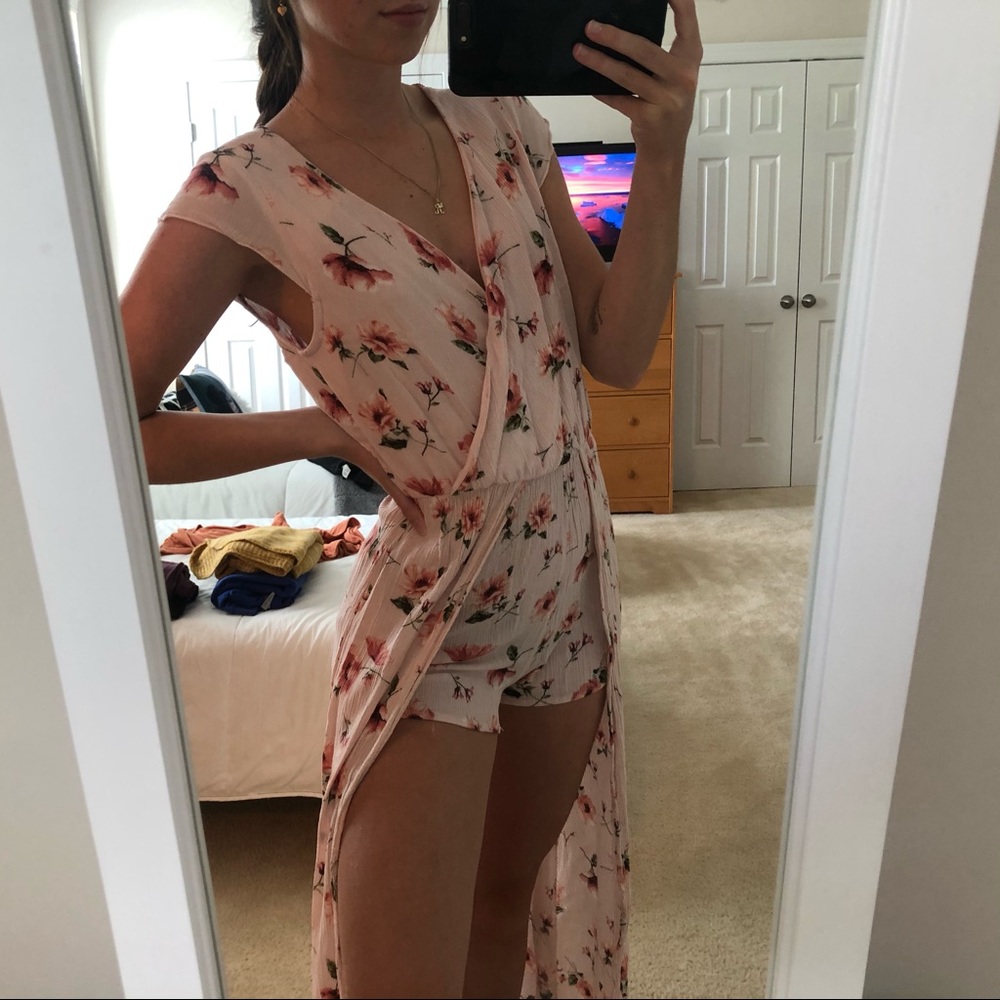 Light Pink Floral Romper